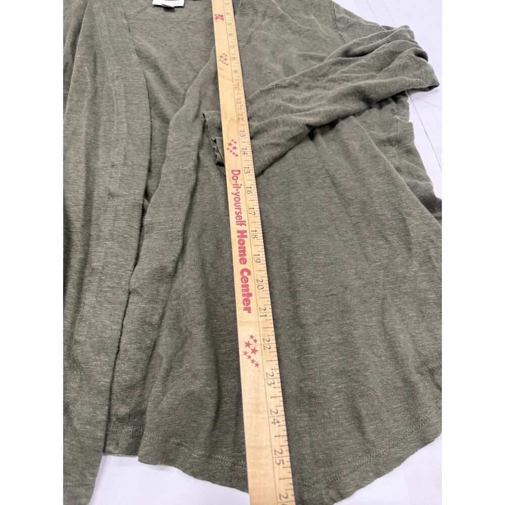 J Jill 2XL Duster Cardigan Linen Lightweight Green Open Knit Long Sweater - Picture 3 of 6
